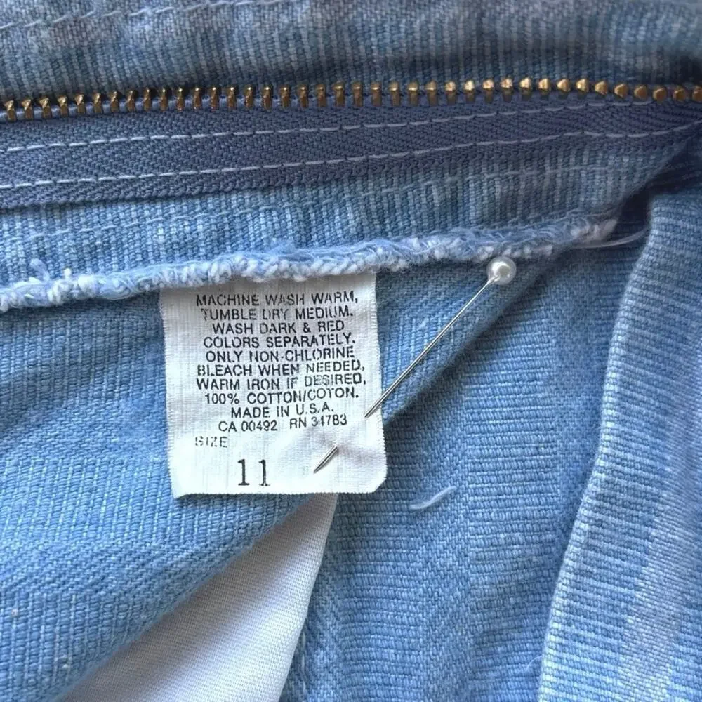 Vintage 80s Lee Riders 300 Series USA Striped Denim High Rise Mom Jeans 11